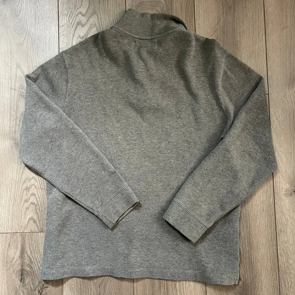 Polo Ralph Lauren Mens Gray 100% Cotton Quarter Zip Pullover Sweater Size L